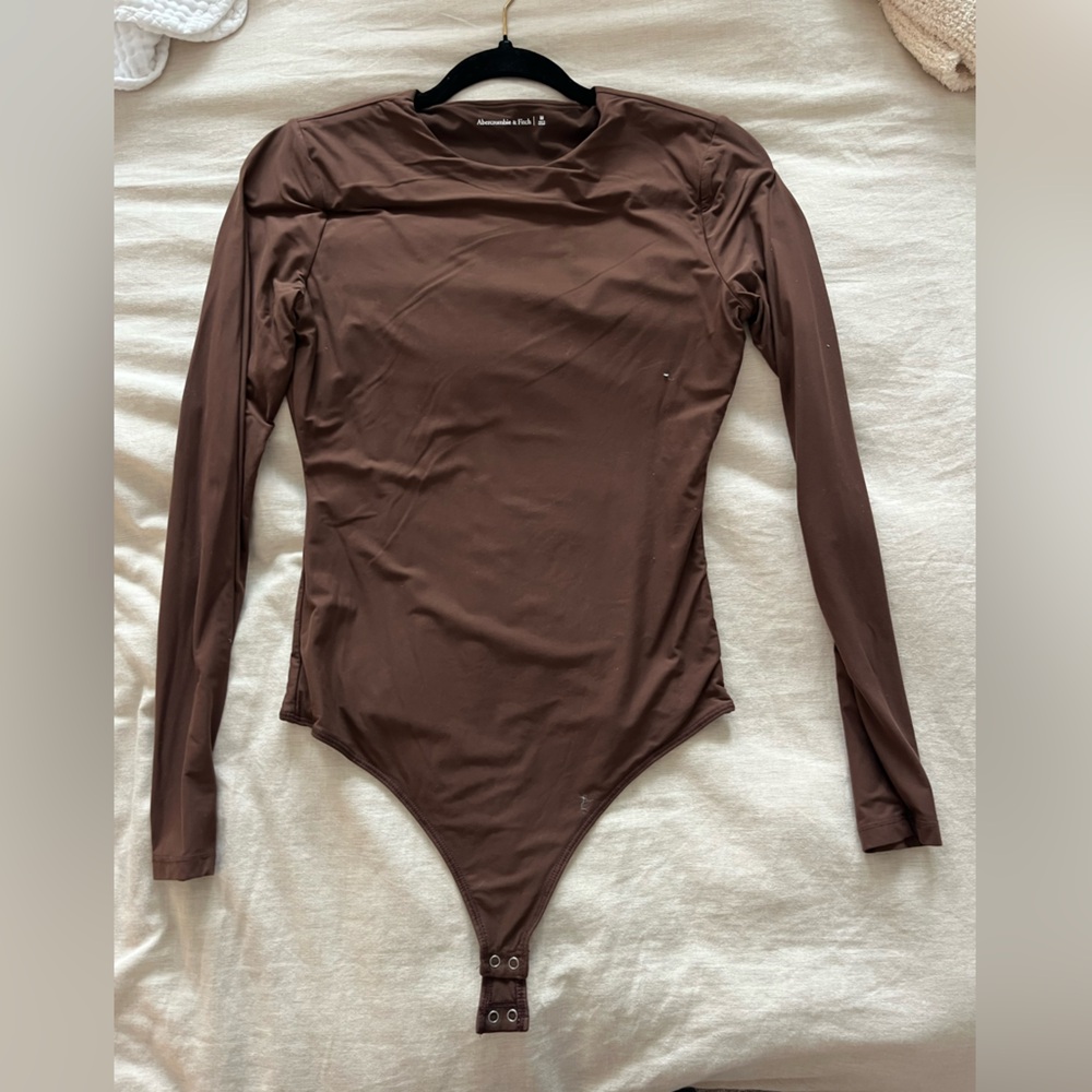 Abercrombie and Fitch soft matte brown bodysuit long sleeve